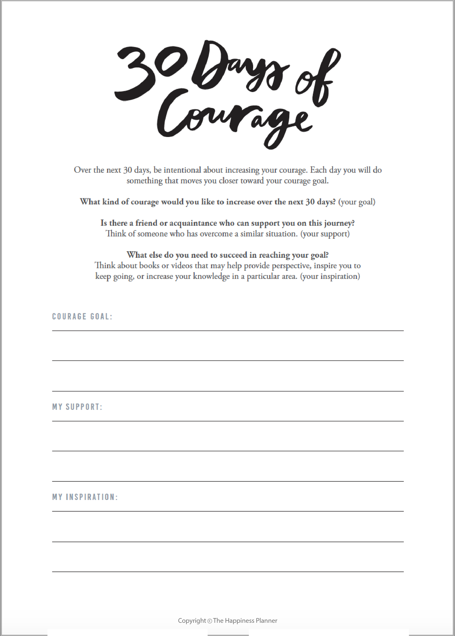 Custom Courage Journal