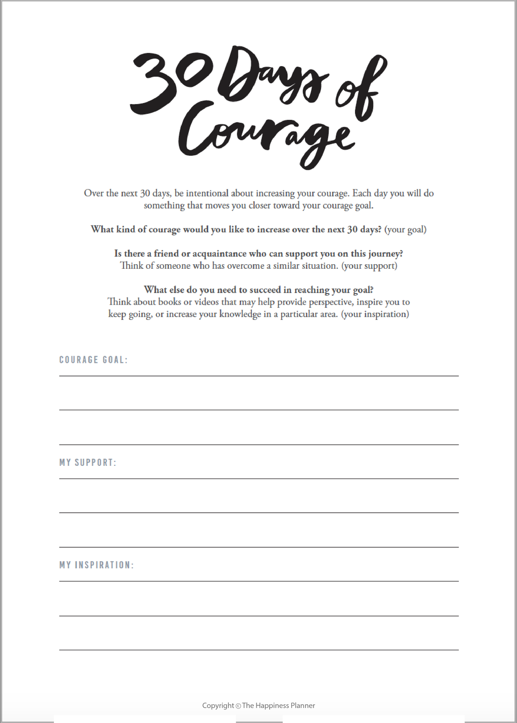 Custom Courage Journal