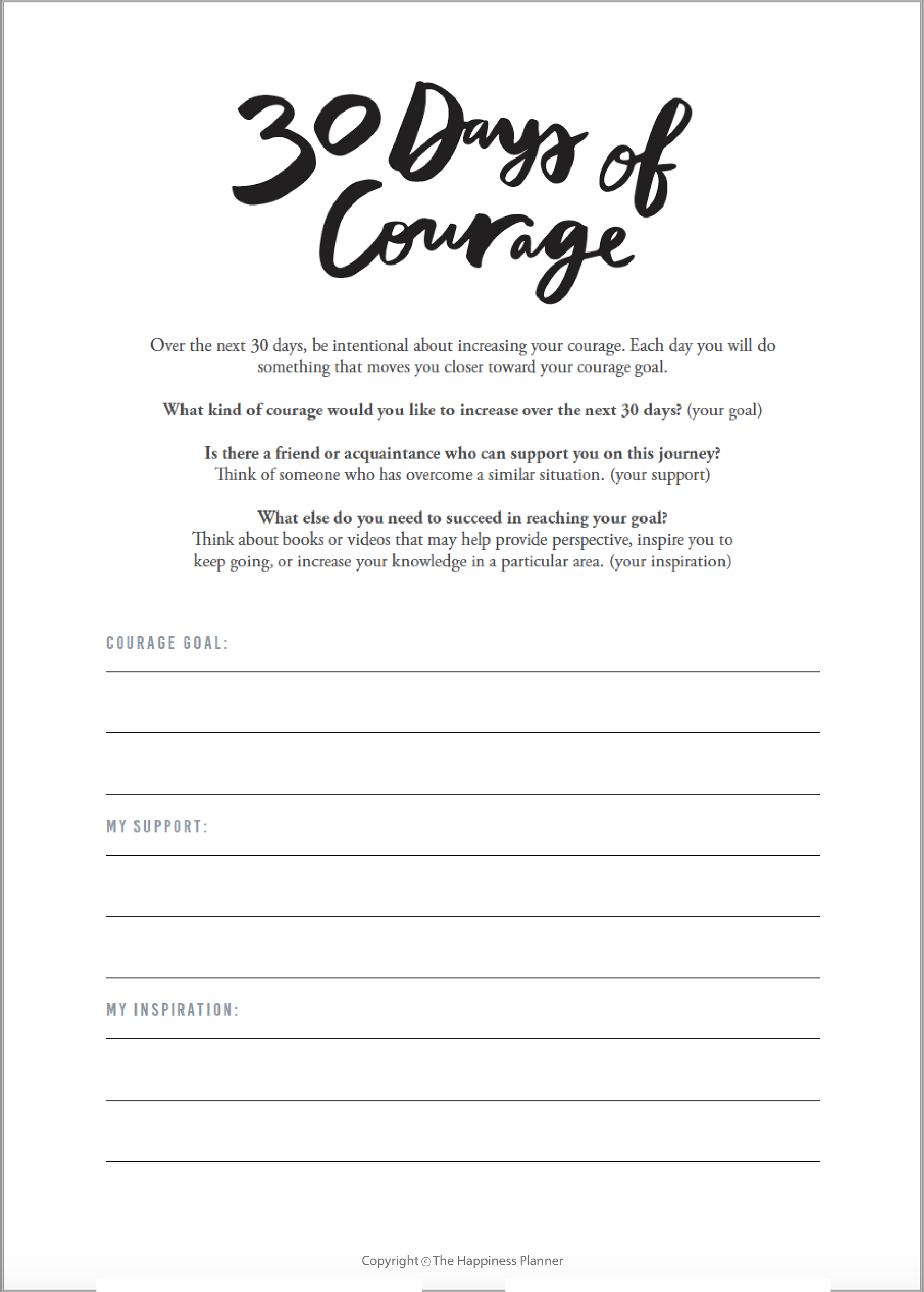 Custom Courage Journal