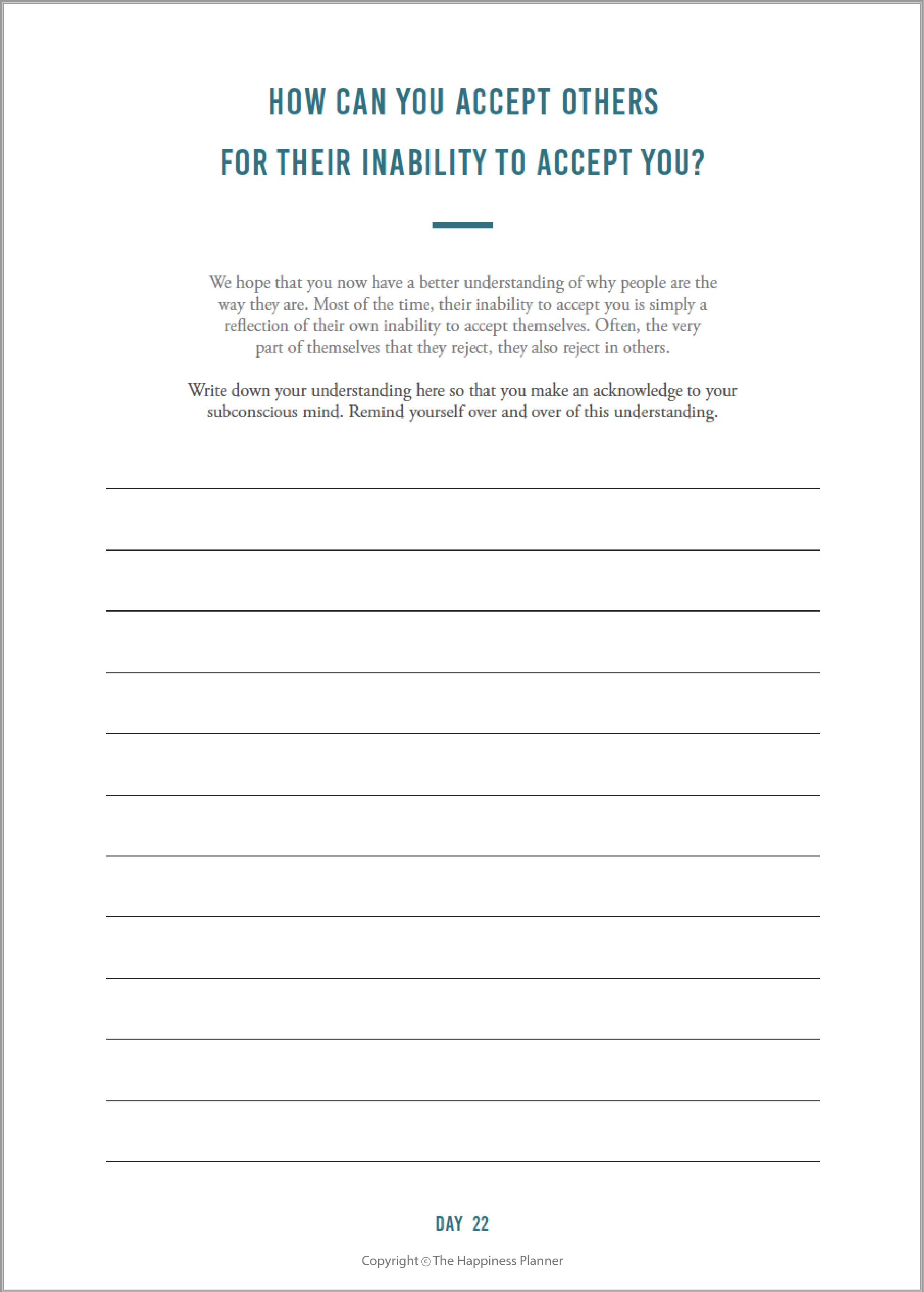 Custom Self-Acceptance Journal