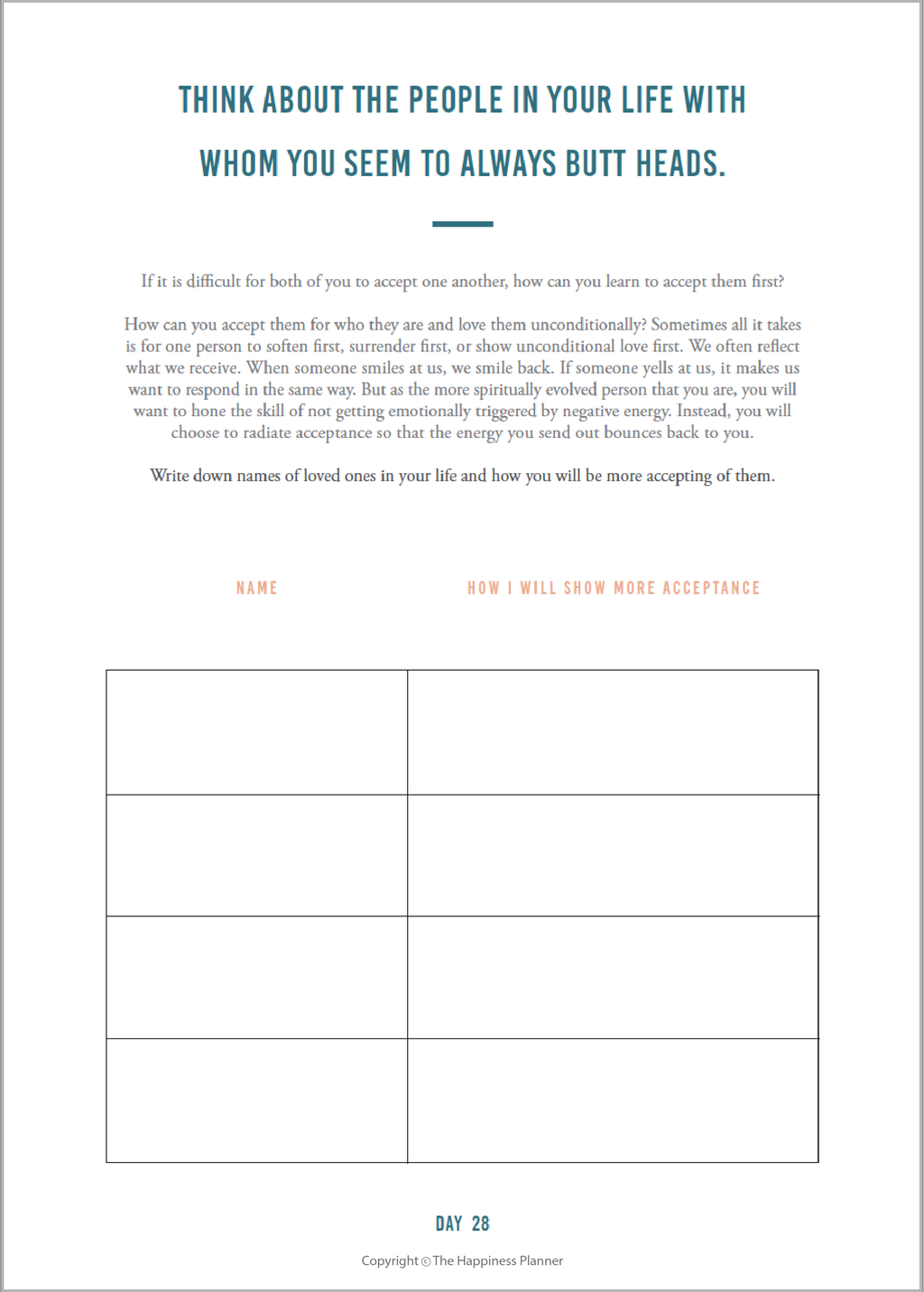 Custom Self-Acceptance Journal