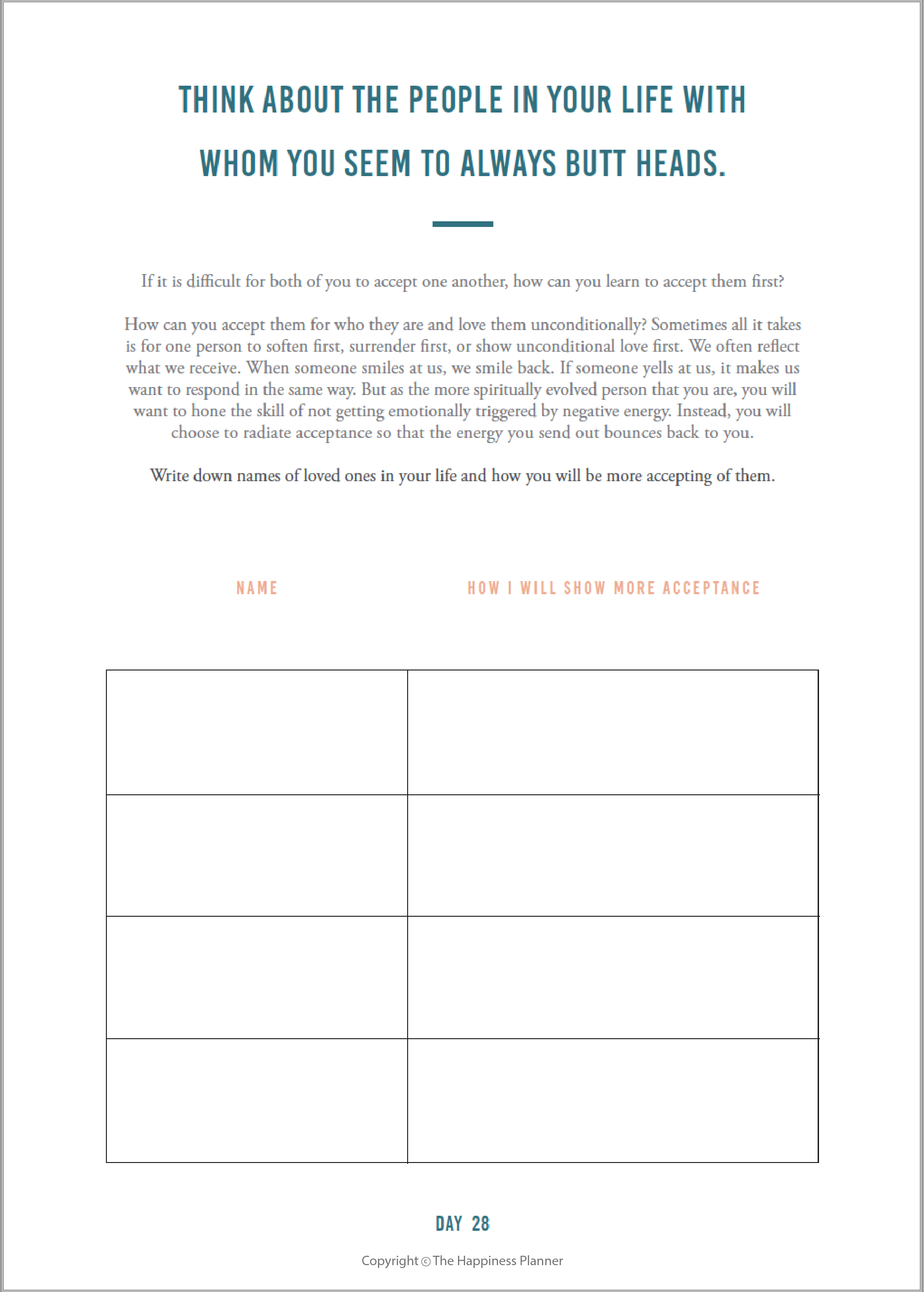 Custom Self-Acceptance Journal