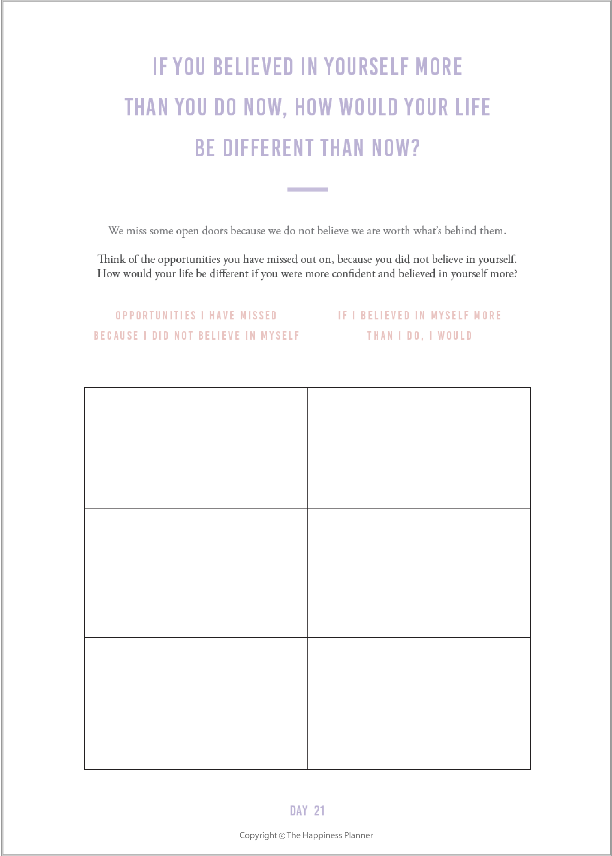 Custom Self-Esteem Journal